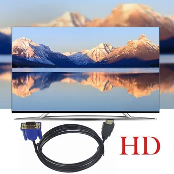 1/1.8/3 HDMI saderīgu HDMI Kabeli-Savietojams Ar VGA Ar HD Audio Adaptera Kabelis HDMI-saderīgam AR VGA Kabeli Dropshipping