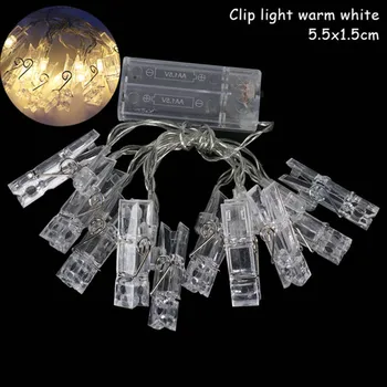 10LED Foto klipu string gaismas Silti Balta Pasaku Gaismas Akumulatora barošanu starlight Vainags Kāzas, Dzimšanas dienas svinības mājas Apdare