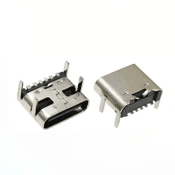 10pcs/Daudz Tips C 6 Pin SMT Kontaktligzda Kontaktligzda USB 3.1 Tipa C Sieviešu Izvietošanu SMD DIP Par PCB Dizains, DIY Augsts Tekošā Maksas