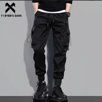 11 BYBB IR TUMŠS Hip Hop Streetwear Aukliņu Kabatas Kravas Bikses Vīriešiem Zaudēt Joggers Bikses Modes Gadījuma Bikses Bikses Harajuku