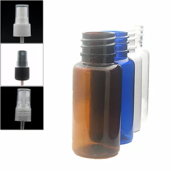 15ml 0.5 oz kārta tukšs skaidrs,/dzeltena/zila pet plastmasas pudele ar skaidru/balta, smalka migla Smidzinātājs X 10