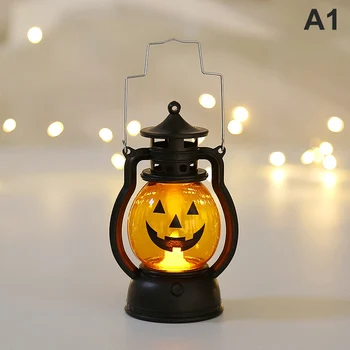 1pc LED Halovīni Ķirbju Spoku Laternu Lampas DIY Karājas Drausmīgs Sveču Gaismā Halloween Rotājumi Mājās Šausmu Aksesuāri