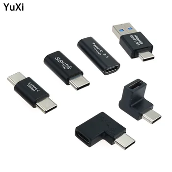 1pc USB 3.1 C Tipa Sievietes USB 3.0 Vīriešu Porta Adapteris USB-C Vīriešu Savienotājs Uzlādes Datu Pārsūtīšanas Konvertors