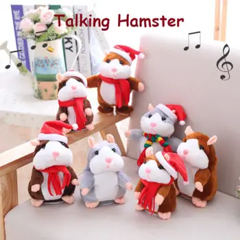 2019 Jaunu Bezkaunīgs Kāmis runā peli pet Bērniem Ziemassvētku Dāvanas Talking Hamster Gudrs Plīša Rotaļlietas Runāt Skaņu Ierakstu Rotaļlietas