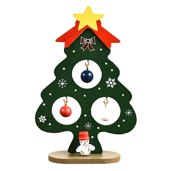 2022 Mini Koka Priecīgus Ziemassvētkus Koka Galda Dekori Xmas Tree Stand Turētājs Rotājumi Navidad Jauno Gadu Mājās Rakstāmgalda Dekoru, Dāvanu