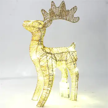40cm Ziemassvētku Kaltas Dzelzs Briedis Ar LED Gaismas Kvēlojošs Mirgo Elk Statuja Spīguļi, Vizuļi Ziemeļbriežu Ziemassvētku Rotājumu Mājas Dekoru