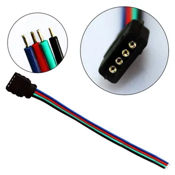 4gab/daudz 4pin RGB led savienotājs Vadu Vīrietis Sieviete savienotāja kabelis 3528/5050 RGB led lentes 4Pin Male Connector Lentes