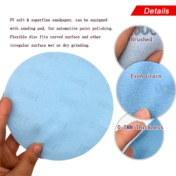 6 Collu Disku Slīpēšana Superfine Filmu Mīksto Ūdensizturīgu Smilšpapīru 600 - 5000 Putraimi par Wet & Dry Automobiļu Krāsas Slīpēšana Apdares