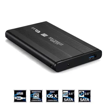 Alumīnija 2.5 Collu SATA III USB 3.0 5Gbps Ārējo HDD Kameras Cietā Diska Gadījumā SSD Lodziņā Atbalsta Karstā Plug For Windows, Mac