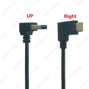 Apzeltīts USB 3.0 Vīriešu USB 3.1 C Tipa uz Leju, uz Augšu, pa Kreisi, pa Labi Leņķis USB Datu Sinhronizācijas & Uzlādes Kabeļa Savienotājs 90 Grādu Vads 1m