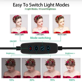 BiColor 11inch Kvadrātveida Gaismas Aptumšojami LED Selfie Gredzenu Gaismas Live Studio Grims Fotogrāfija Ringlight Lampa ar Statīvu Klipi