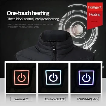 Chaleco con calefacción infrarroja para hombre, chaqueta eléctrica con USB para exteriores, para sporta, senderismo, 5XL talla