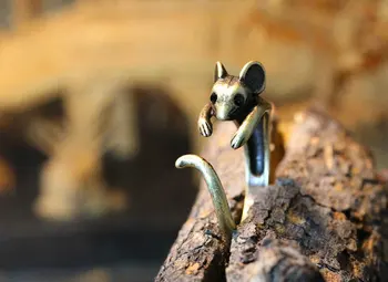 Cinka Sakausējuma Dzīvnieku Resizable Gredzeni uz Mazā Pirkstiņa Peli Gredzenu Sieviešu un Vīriešu Puses Dāvanu
