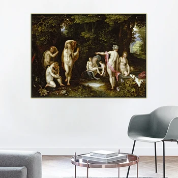 Citon Pieter Bruegel《Diāna un Actaeon》Audekls Mākslas, Eļļas Glezna Mākslas Plakātu Grafiskās Sienas Dekori Mājas Interjeru Apdare