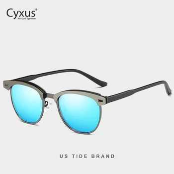 Cyxus Modes Polarizētās Saulesbrilles par sievietēm, vīrieši, Puse-Loka Retro Brilles UV400 Brilles 1911