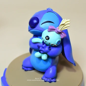 Disney Lilo & Stitch 12cm mini lelle Rīcības Skaitlis Poza Anime Apdare Kolekcija Statuetes rotaļlieta modelis bērniem dāvanu