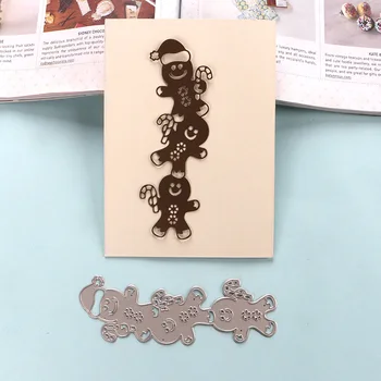 DUOFEN METĀLA GRIEŠANAS MIRST Ziemassvētku piparkūkas cilvēks DIY papercraft projektu Albums Papīra Albums
