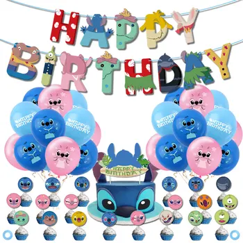 Dūrienu Bērnu Balonu Banner set Happy Birthday Tēma partijas Apdare Cute Karikatūra Kūka Toppers Zēni, Meitenes Dāvanas Pārsteigums