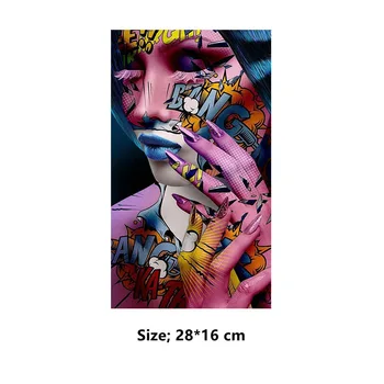 Eiropā Rock Modes Atdzist grafiti Meitenes plāksteris DIY sieviete, T-kreklu pasūtījuma plāksteris Uzlīme uz apģērbu siltuma pārneses vinila