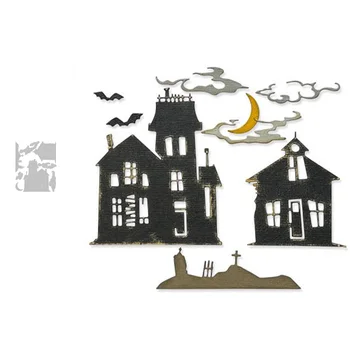 Halloween pils presformas Metāla Griešanas Nomirst DIY Scrapbooking Brīvdienu kartes Veidošanas Festivāls Apsveikuma kartiņu Amatniecības JAUNU 2021