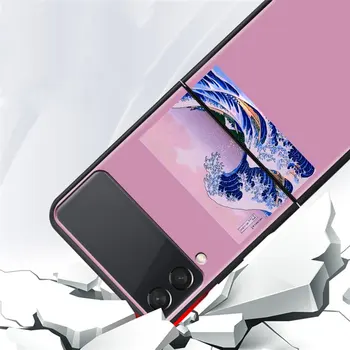 Hokusai Lielu Viļņu Gadījumā Samsung Galaxy Z Flip 3 5G Z Flip3 uz Mobilajiem Tālruņa Grūti PC Triecienizturīgs Vāks Z Flip3 5G Coque