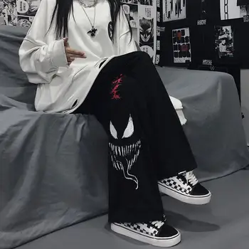 Ir 2021. Rudens Sieviešu Kravas Bikses Harēma Bikses Punk Modes Kabatas Jogger Bikses Harajuku Gumijas Augsta Vidukļa Streetwear