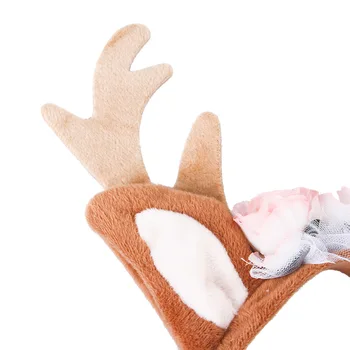 Jaunais Ziemassvētku Pet Elk Galvassegu Brīvdienu Puse Kaķis Apdare Galvu Suns Aļņu Ragi Rotājumi