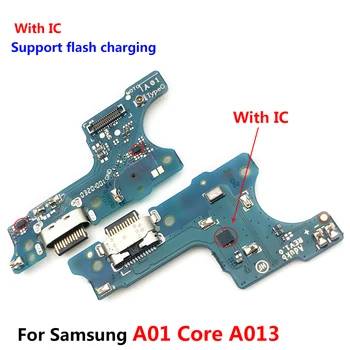 Jauns USB Uzlādes Ostas Valdes Flex Kabeļa Savienotājs Daļas Samsung Galaxy A01 Core A013F Mikrofona Modulis
