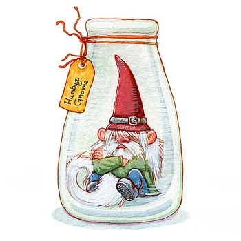 Jaunā Gnome Pudeles Griešanas Mirst Ziemassvētku Santa Claus Metālu Izkalšana Trafaretu Uz DIY Scrapbooking Amatniecība Dāvanu Kartes