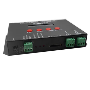 K-8000C programmējams DMX/SPI SD atmiņas kartes LED pikseļu kontrolieris;off-line;DC5-24V RGB krāsainais led pikseļu gaismas lentes