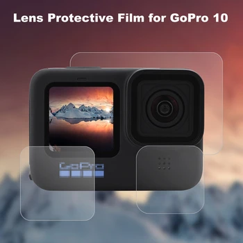 Kameras Objektīva aizsargplēvi par GoPro 10 Kameras HD Rūdīta Stikla Ekrāna Aizsargs, Sporta Kamera GoPro 10 Piederumi