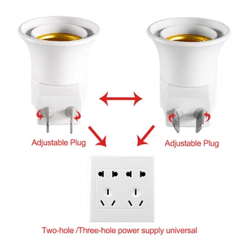 Karstā Pārdot Praktiski Balta E27 LED Gaismas Ligzdā MUMS Plug Turētāja Adapteris Converter ON/OFF, Spuldzes Lampas
