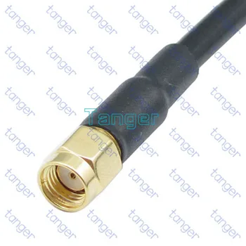 Karstā pārdošanas Tanger N vīriešu spraudni RP-SMA male connector taisni RG58 ANTENAS Izvadu Džemperis Koaksiālais Kabelis 20inch 50cm Augstas Kvalitātes