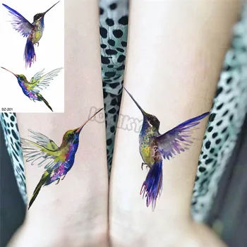 Kolibri Neliela Pagaidu Tetovējumiem Sievietēm, Meitenēm Reāli Pieneņu Tauriņš Viltus Tetovējumu Uzlīmes Minimālisma Apakšdelma Tatoos