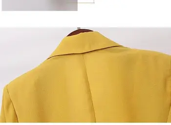 Korejas Modes Rudenī Sievietes Cieta Bleizeri, Žaketes Darbā Biroja Dāma Uzvalks Slim Vienu Krūtīm, Biznesa Žakete Mētelis V-veida kakla Jaciņa