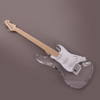 Labas kvalitātes ST akrila elektriskā ģitāra ar zilu led gaismas electricas electro electrique guitare guiter guitarra gitar ģitāras