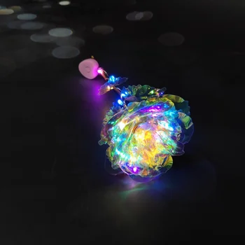 LED Galaxy Folija Ziedi, Mājas Dekoru Viltus Rozes Valentīna\'s Dienā Dāvanu Meitenēm, Kāzu Dekori