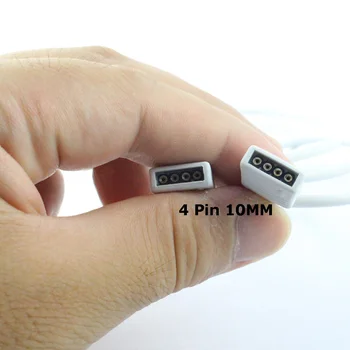 LED Slokšņu Savienotājs 4 Pin 10MM RGB 5 Pin 12MM RGBW Pagarinājuma Kabeļa Savienotājs 1M 2.5 M, 5M, par RGB RGBW LED Strip Gaismas
