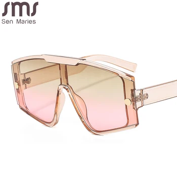 Lielgabarīta Viens Gabals Saulesbrilles Luksusa Zīmolu Dizainera Dāmas Steampunk Saules Brilles Vīriešiem UV400 Kniežu Āra Žalūzijas Brilles