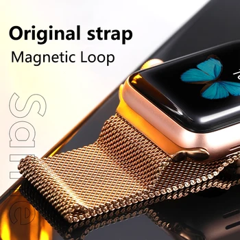 Magnētiskā Cilpa Joslas Apple Skatīties 44mm 40mm iWatch 38mm 42mm Nerūsējošā Tērauda aproce Apple skatīties, sērija 3 4 5 ZVIEDRIJA 6 7 Siksna