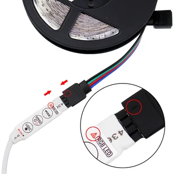 Mini led kontrolieris rgb 12v 24/44 galvenās infrasarkano staru tālvadības pults rgb kontrolieris led strip gaismas