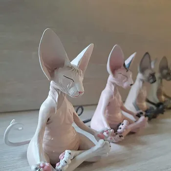 Mājas Dekori Sfinksu Kaķis Gudrot Kolekcionējamus Miniatūras Figūriņas Budas Kaķis Statuetes Dzīvnieku Modeļu Lelle, Rotaļlietas, Bezvilnas Kaķus Statuetes