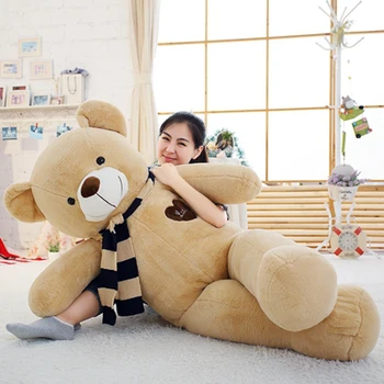 Mīksto Lielo Teddy Bear Pildījumu Dzīvnieku Plīša Rotaļlieta Ar Šalli 80cm100cm Kawaii Lieli Lāči Bērniem Milzu Spilvens, Lelles Dāvanu Draudzeni