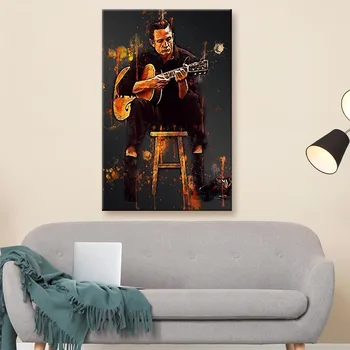 Mūsdienu Johnny Cash Sienas Mākslas Audekls Gleznošanai Attēlu Plakātu un Drukas Galerija Mājas Dekoru