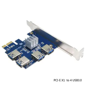 PCIE, Lai PCI-E Adapteris 1 Kārta, 4 PCI-Express Slots, 1x Uz 16x USB 3.0 Ieguves Īpašu Iesūknēšanas Karte PCI E Pārveidotājs BTC Miner Ieguves