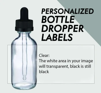 Personalizētu Pudeles Pilinātāju Custom Etiķetes Iepakojums Uzlīmes Skaidru Līmi Kosmētikas Logo DIY Skaistumkopšanas Produktu Ēteriskās Eļļas 1oz