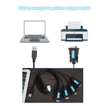 PL2303 Čipu 4 Port USB uz RS-232 9-Pin DB9 Sērijas Kabelis Vīriešu Adapteri Converter, DATORU, Notebook Windows Piederumi