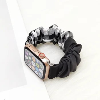 Scrunchie Elastīga Siksna Apple Skatīties Joslas Series7 45mm 41mm par iwatch SE 6 5 4 correa 38mm 40mm 42mm 44mm Aproce Watchband