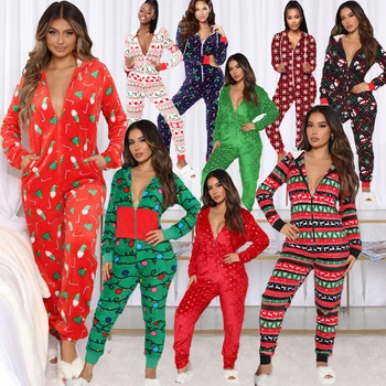 Sieviešu Nightie Ziemas Dūriens Jumpsuit Pidžamu Ziemassvētku Pijamas Onesies Par Pieaugušo, Vīriešu, Sieviešu Pidžamas Sexy Sleepwear Mājas Drēbes
