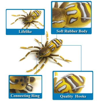 Spider Mīkstās Ēsmas 4,7 cm 6g Silikona Ēsmas Mākslīgā Softbait Lures Weedless Zvejas Vilinājums, ar Reālistisku Dizaina Makšķerēšana karpu zvejas